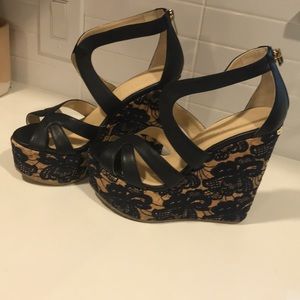 Jimmy Choo wedges never worn with box & travel bag
